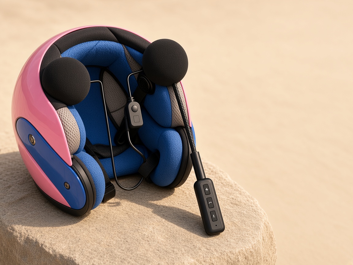 Auriculares Bluetooth para Casco de Moto — vista editorial