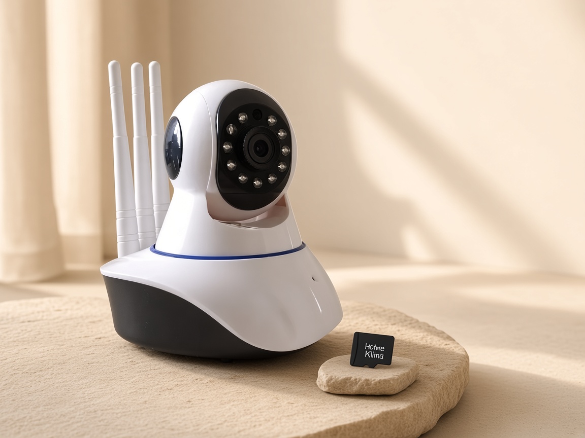 Cámara de Seguridad IP WiFi con Visión Nocturna — vista editorial